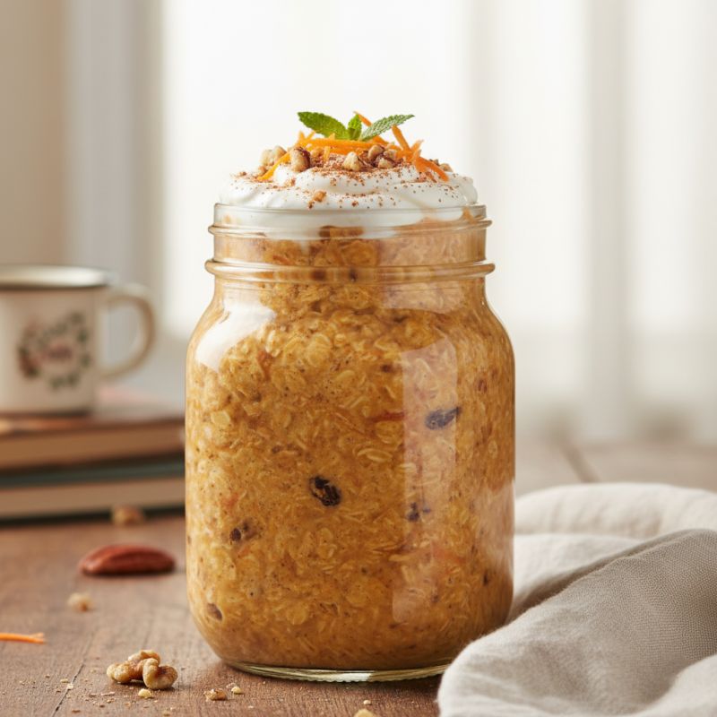 Ленивая овсянка "Морковный пирог" для быстрого завтрака