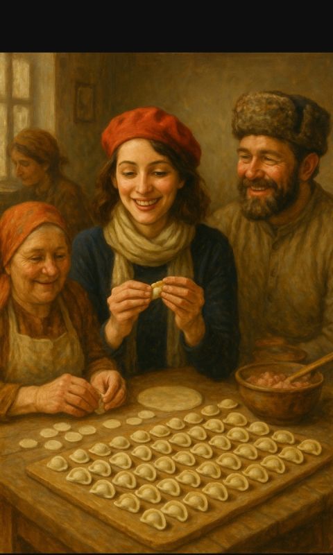 Французская любовь к русским традициям: пельмени, зима и новое начало