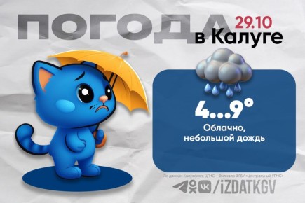 Доброе утро, калужане!. Сегодня в Калуге и области — облачно, небольшой дождь