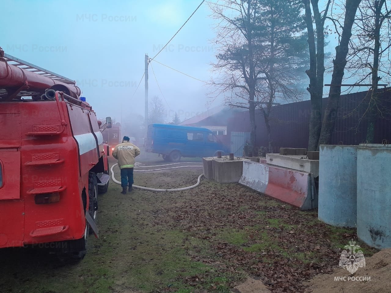 Жилой дом сгорел в Калужской области