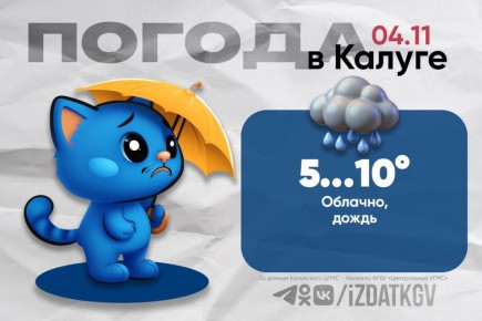 Доброе утро, калужане!. Сегодня в Калуге и области — облачно, местами дождь