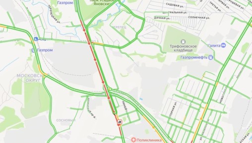 В Калуге большая пробка собралась на улице Московской