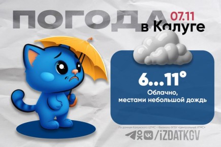 Доброе утро, калужане!. Сегодня в Калуге и области — облачно, местами небольшой дождь