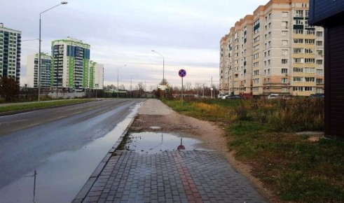 Калужане вынуждены обходить многолетнюю лужу из-за нехватки средств