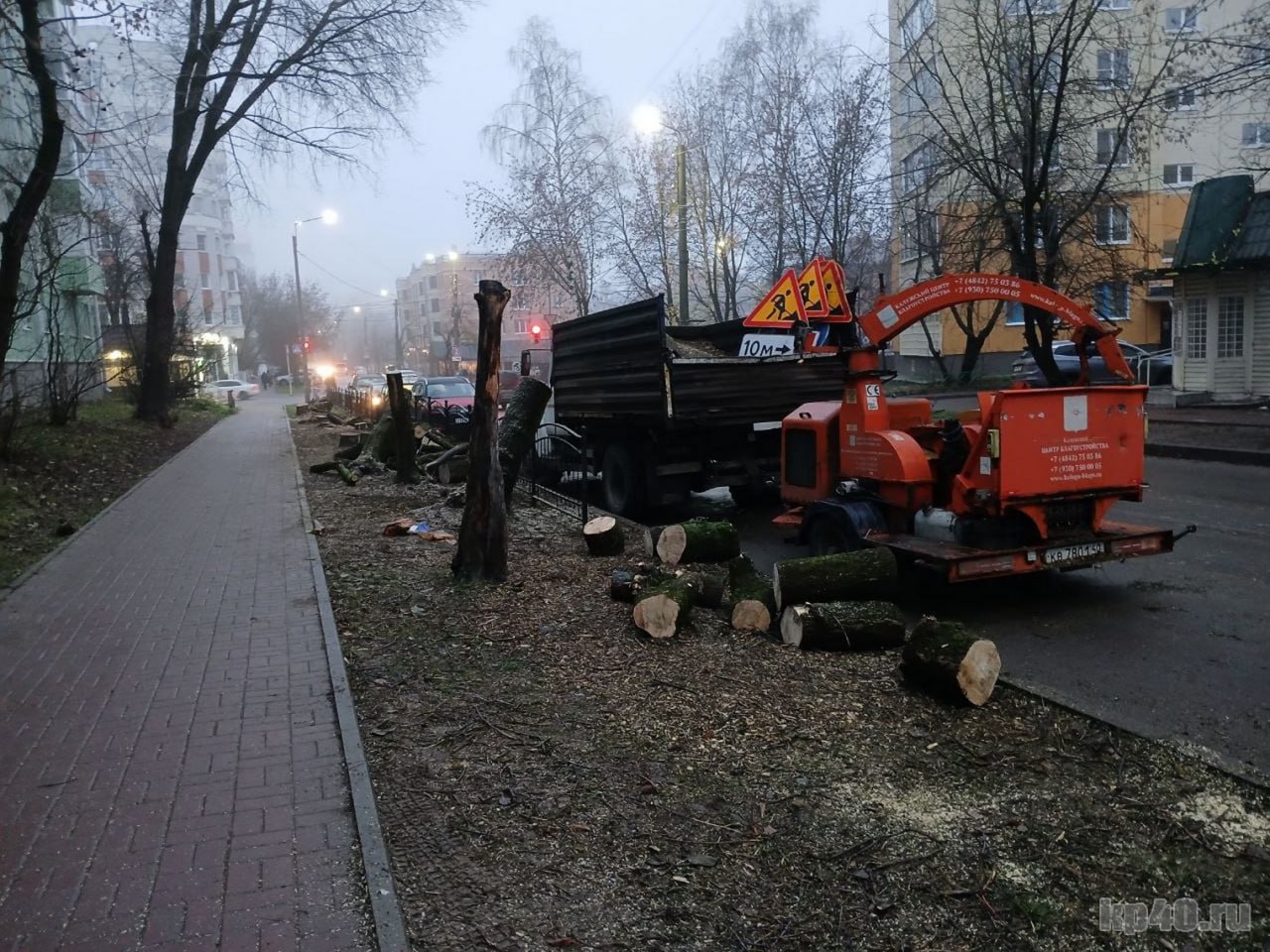 В Калуге вырубают деревья на улице Николо-Козинской В Калуге вырубают деревья на улице Николо-Козинской