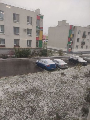 В Калуге идёт снег с дождем