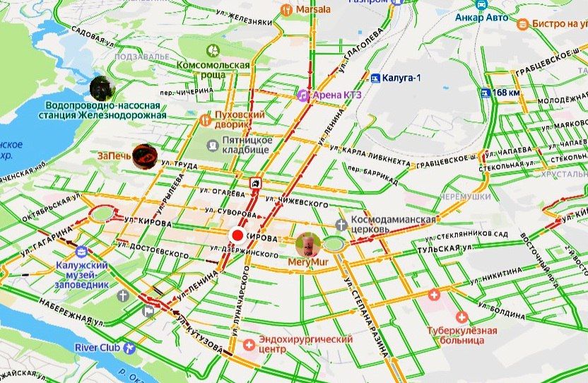 Пробки в Калуге усилились из-за аварии на Московской