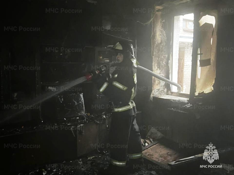 Мужчина погиб при пожаре в калужской квартире на Грабцевском шоссе