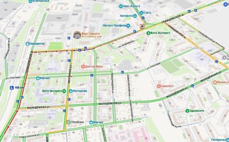 На Грабцевском шоссе в Калуге образовалась многокилометровая пробка