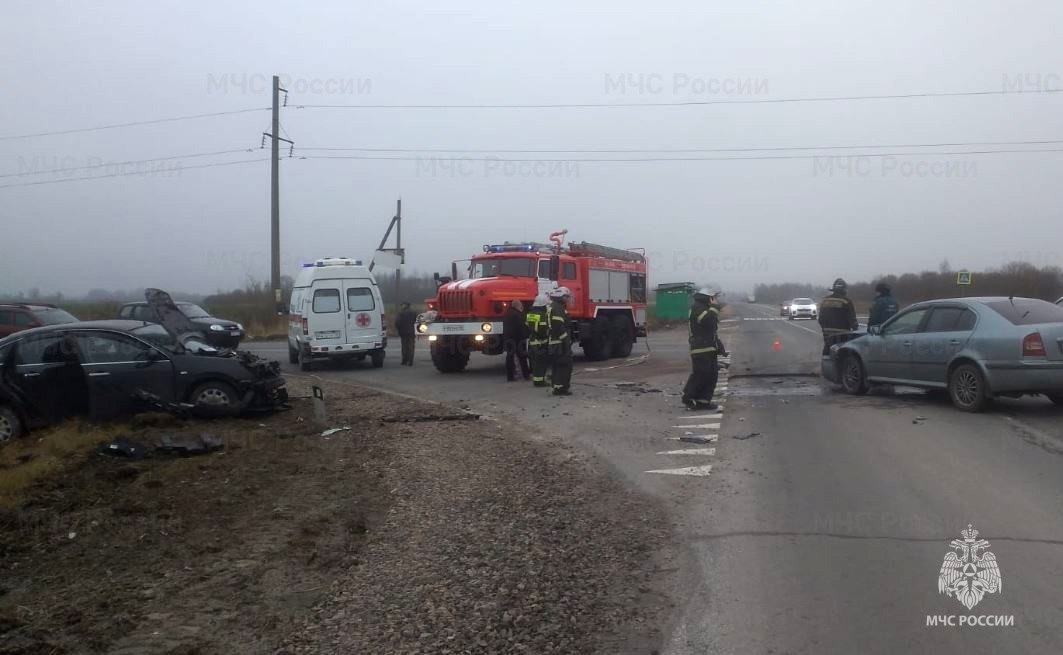 На территории Перемышльского округа произошло ДТП с участием двух легковых автомобилей