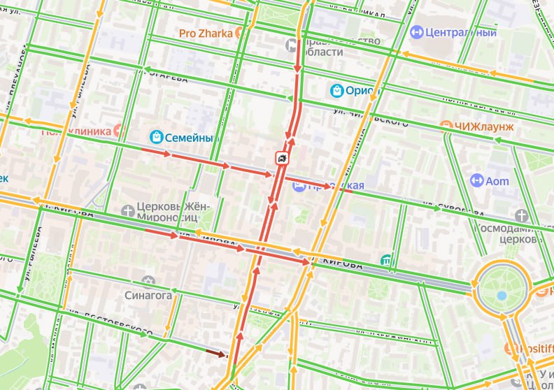 В центре Калуги образовались пробки из-за нескольких ДТП