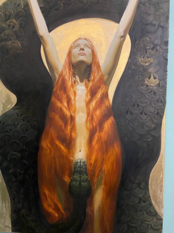 Вот такая картина висит в фойе третьего этажа областного драматического театра в Калуге