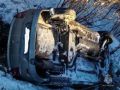 В Калужской области иномарка сошла с трассы и перевернулась в кювете