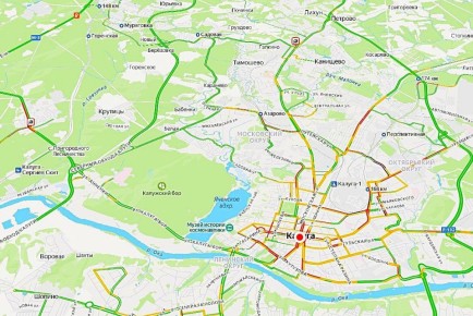 Калуга встала в одной большой пробке