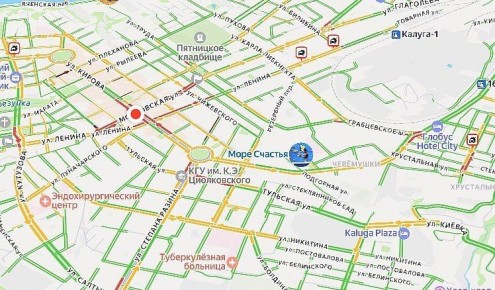 Несколько столкновений создали пробки на центральных магистралях Калуги