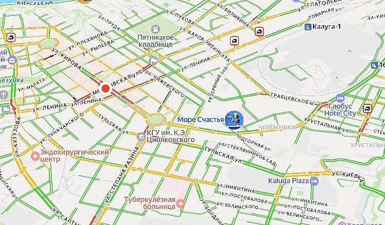 Несколько столкновений создали пробки на центральных магистралях Калуги