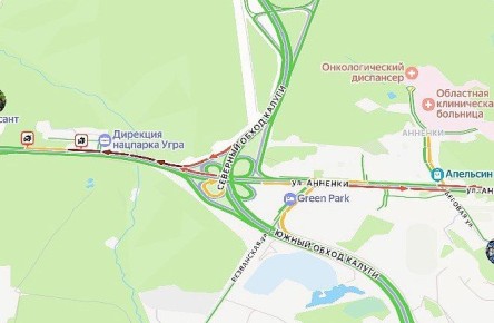 Аварии в районе пригородного лесничества Калуги создали пробку в сторону трассы М-3