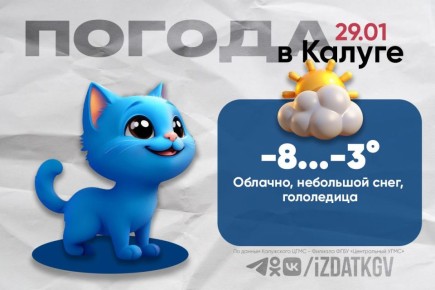 Доброе утро, калужане!. Сегодня в Калуге и области — облачно, небольшой снег, гололедица