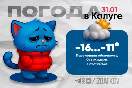 Доброе утро, калужане!. Сегодня в Калуге и области — переменная облачность, без осадков, гололедица