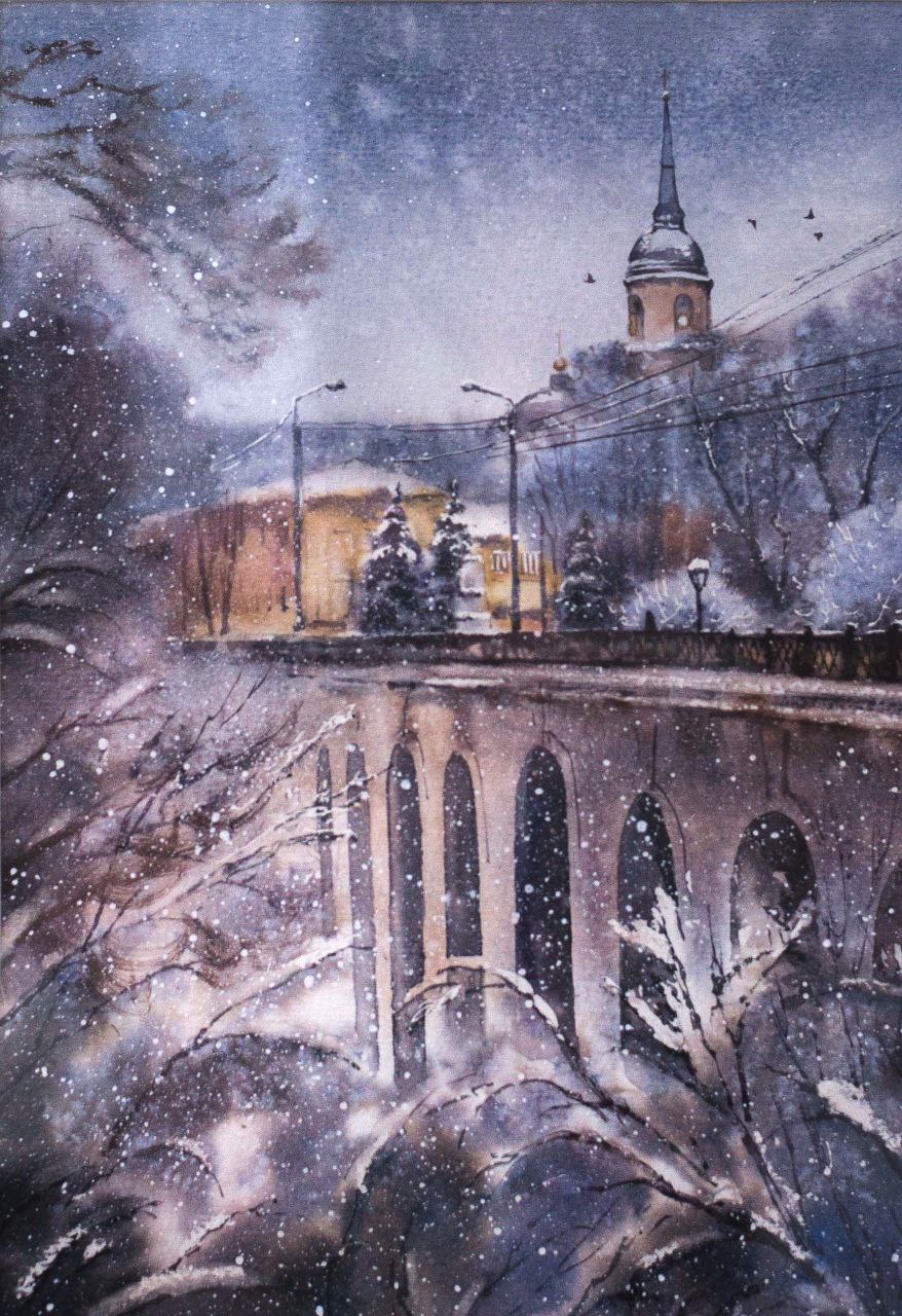 Снежная Калуга в акварелях Юлии Стейнберг Снежная Калуга в акварелях Юлии Стейнберг