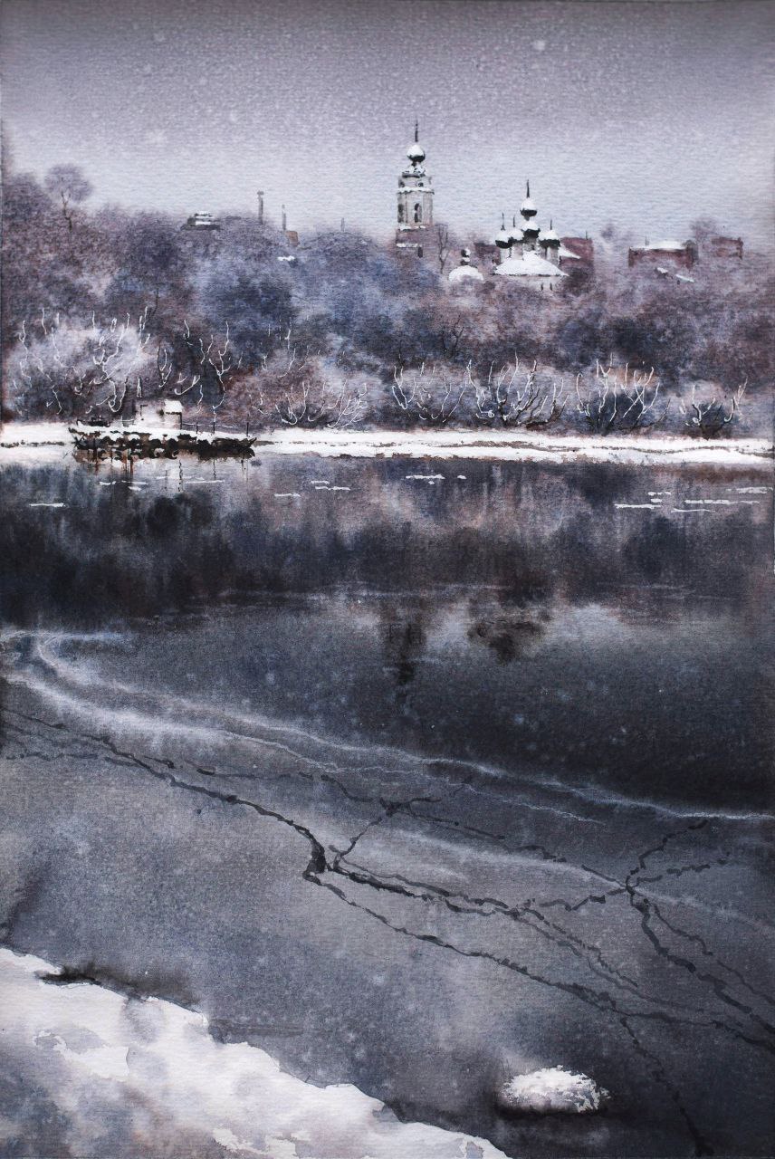 Снежная Калуга в акварелях Юлии Стейнберг Снежная Калуга в акварелях Юлии Стейнберг