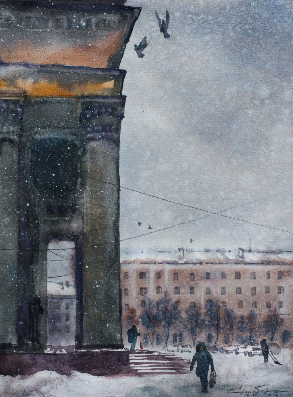 Снежная Калуга в акварелях Юлии Стейнберг Снежная Калуга в акварелях Юлии Стейнберг