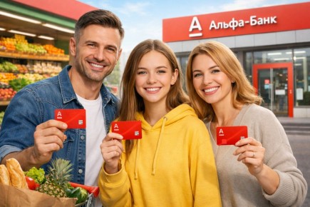 Семейный счёт Альфа-Банка: 30% кэшбэк на продукты и финансовое спокойствие для вашей семьи