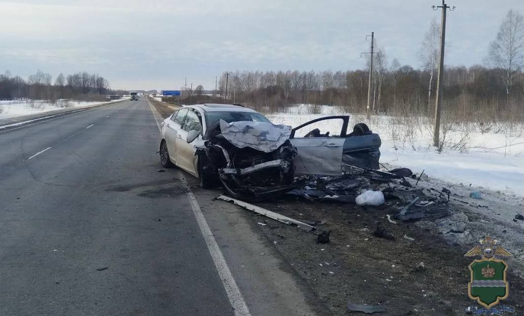 Госавтоинспекторы работают на месте смертельного ДТП в Ферзиковском районе