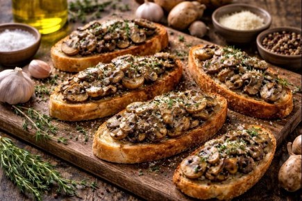 Брускетты с грибами и тимьяном: закуска, которая мгновенно завоевывает сердца