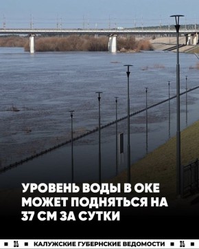 На 37 см может подняться уровень воды в Оке за сутки