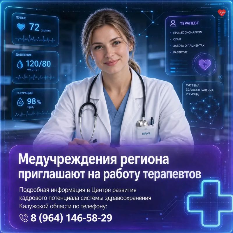 Медицинские учреждения нашего региона приглашают на работу терапевтов