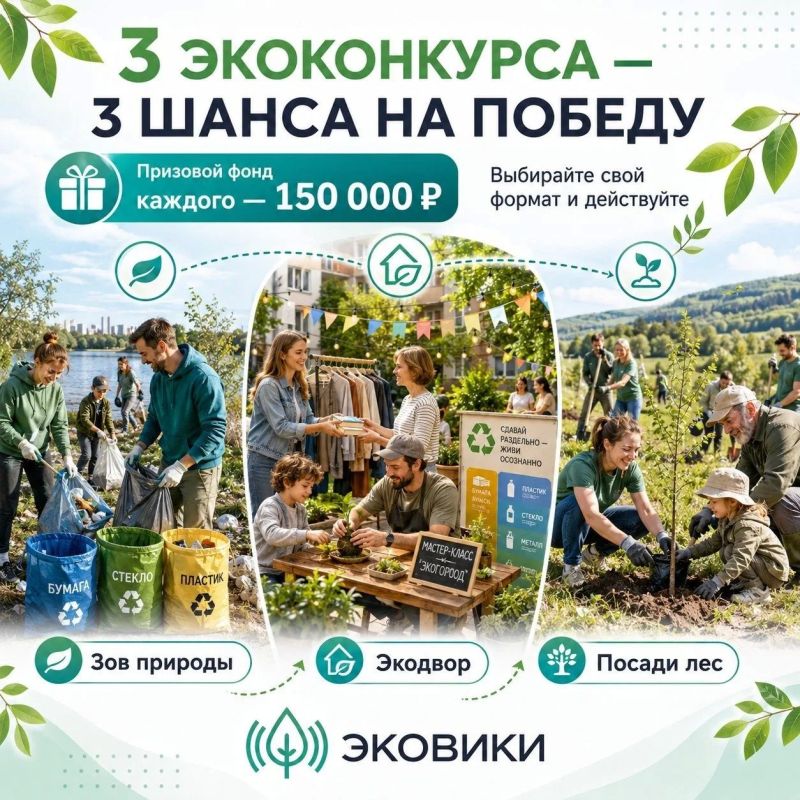 Межрегиональная экологическая организация «ЭКА» запускает три экологических конкурса с денежными призами