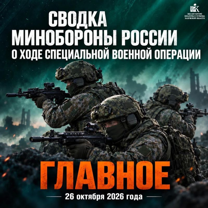 Сводка Минобороны России о ходе СВО на 26 октября 2026 года