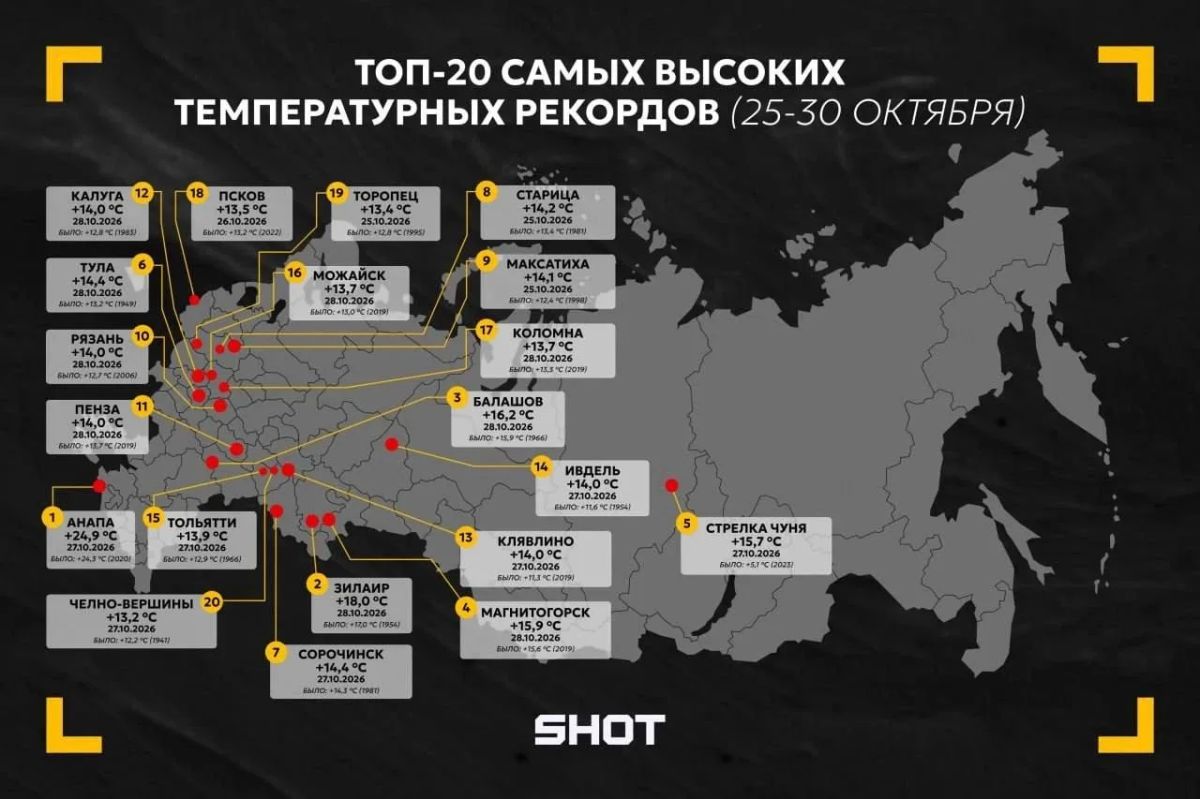 В Калуге побит температурный рекорд октября В Калуге побит температурный рекорд октября