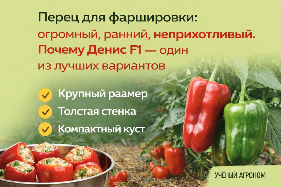 Денис F1: идеальный перец для фаршировки в холодных регионах